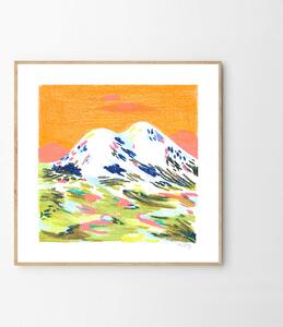 The Poster Club Plagát Orange Mountain by Nina Dissing 50x50