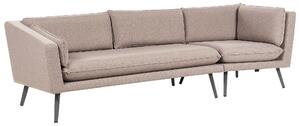 Vonkajšia pohovka béžová polyesterové čalúnenie 3-miestny záhradný gauč pravostranný odolný voči UV žiareniu a vode moderný dizajn