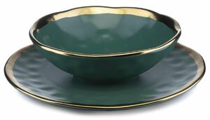 Keramická súprava tanierov Lissa Green Gold 8ks