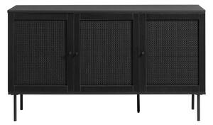 Čierna nízka komoda v dekore duba 140x80 cm Pensacola – Unique Furniture