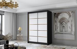 Šatníková skriňa LUNGO IV 120 cm - čierna/biela