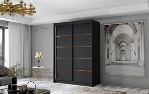 Šatníková skriňa LUNGO IV 120 cm - čierna