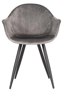 Sivé zamatové jedálenské stoličky v súprave 2 ks Forli – LABEL51
