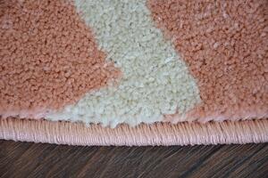 Okrúhly koberec SKETCH - F343 ružová / krémová trellis