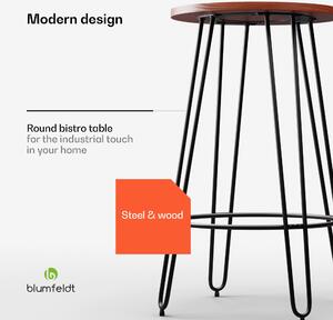 Blumfeldt Bistro stôl, Hamilton, Ø60cm, drevený oceľový rám