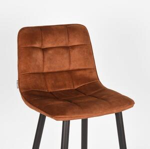 Zamatové barové stoličky v tehlovej farbe v súprave 2 ks 94 cm Jelt – LABEL51