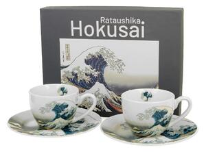Porcelánová šálka s podšálkou Hokusai The Great Wave 90 ml sada 2ks