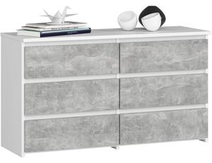 Komoda CL100 6SZ - biela/beton