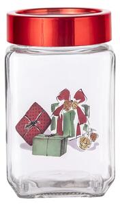 Altom Vianočná sklenená dóza Christmas Gifts 700 ml, 9 x 9 x 14,5 cm