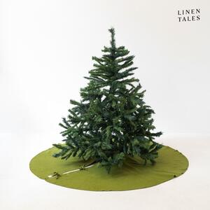 Zelený okrúhly koberec pod vianočný stromček ø 125 cm – Linen Tales