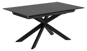 Čierny rozkladací jedálenský stôl so sklenenou doskou 90x210 cm Atminda – Kave Home