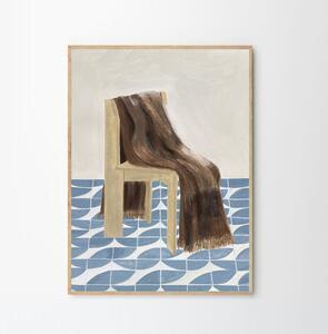 The Poster Club Plagát Chair with Blanket by Isabelle Vandeplassche 30x40