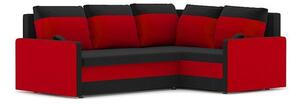 Rozkladacia rohová sedacia súprava MILTON II model 2 Pravá Čierna/červená