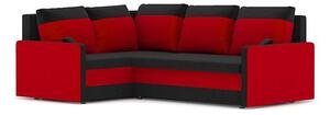 Rozkladacia sedacia rohová súprava MILTON Ľavá Čierna/červená