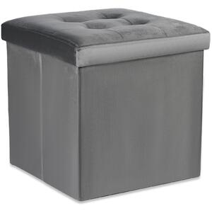 Sivý skladací taburet ZAREX VELVET L