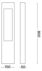 Ideal Lux - Vonkajšia lampa VEGA 1xG9/15W/230V 80 cm IP44 hnedá