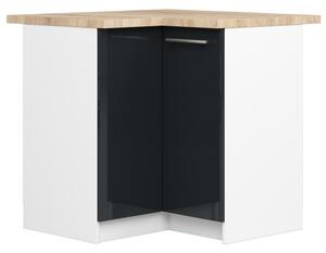 Kuchynská skrinka OLIVIA S90/90 - biela/grafit lesk