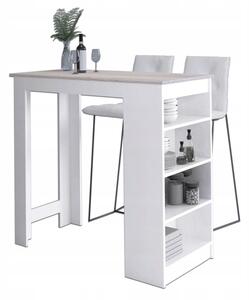 Barový stôl HOKER - biela/dub sonoma