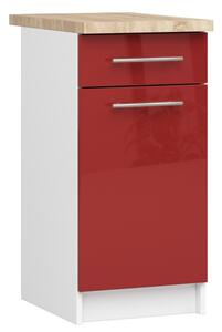 Kuchynská skrinka OLIVIA S40 SZ1 - biela/červený lesk