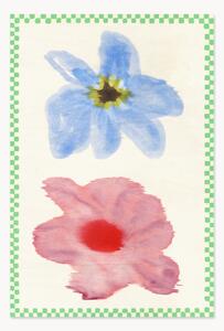 Plagát Flower with Checks 01