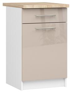 Kuchynská skrinka OLIVIA S50 SZ1 - biela/cappuccino lesk
