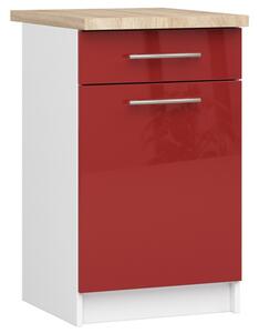 Kuchynská skrinka OLIVIA S50 SZ1 - biela/červený lesk
