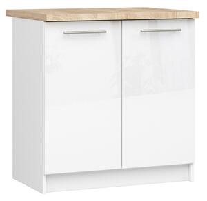 Kuchynská skrinka OLIVIA S80 - biela/biely lesk