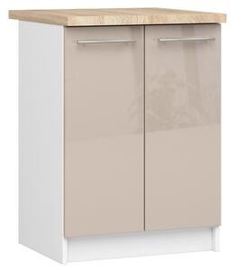 Konyhaszekrény OLIVIA S60 2D - fehér/cappuccino fényes