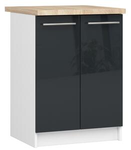 Kuchynská skrinka OLIVIA S60 2D - biela/grafit lesk