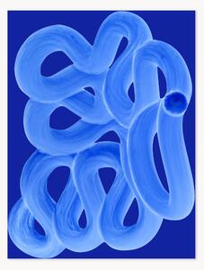 Plagát Blue Brush