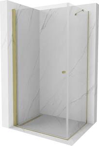 Mexen Pretoria, sprchovací kút 100 (dvere) x 90 (stena) cm, 6mm číre sklo, zlatý profil, 852-100-090-50-00
