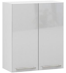 Kuchynská skrinka OLIVIA W60 H720 - biela/sivý lesk
