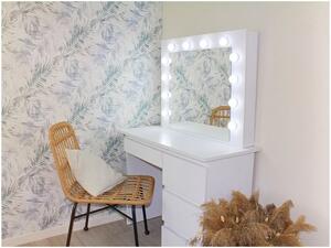 Bestent Toaletný stolík s LED zrkadlom Cleopatra White