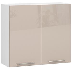 Kuchynská skrinka OLIVIA W80 H720 - biela/cappuccino lesk