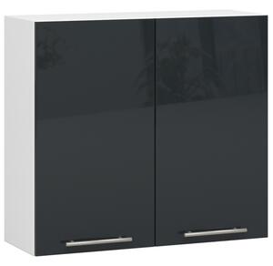 Kuchynská skrinka OLIVIA W80 H720 - biela/grafit lesk