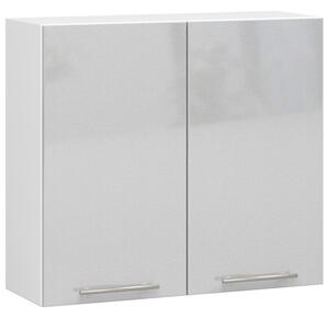 Kuchynská skrinka OLIVIA W80 H720 - biela/sivý lesk