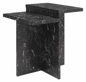 Čierny konferenčný stolík v dekore mramoru 56x56 cm Brielle – CosmoLiving by Cosmopolitan