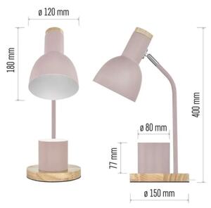 Stolová lampa POPPY 1xE27/25W/230V ružová