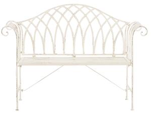 Záhradná lavička biela kov železo 130 cm pre 2 osoby vintage štýl terasa balkón