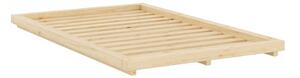 Jednolôžková posteľ z borovicového dreva bez čela s roštom 120x200 cm v prírodnej farbe Dock – Karup