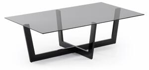 Čierny konferenčný stolík so sklenenou doskou 70x120 cm Plam – Kave Home