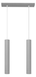 LED Luster na lanku TUBA 2xGU10/4,8W/230V šedá