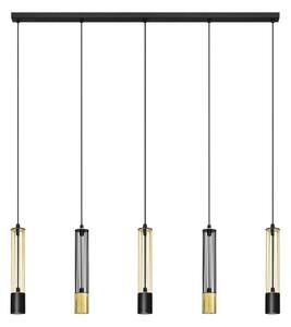 LED Luster na lanku BARS 5xGU10/4,8W/230V čierna/zlatá