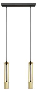 LED Luster na lanku BARS 2xGU10/4,8W/230V zlatá/čierna