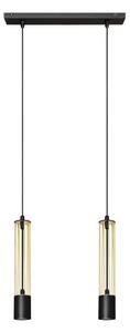 LED Luster na lanku BARS 2xGU10/4,8W/230V čierna/zlatá
