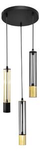 LED Luster na lanku BARS 3xGU10/4,8W/230V čierna/zlatá