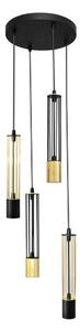 LED Luster na lanku BARS 4xGU10/4,8W/230V čierna/zlatá