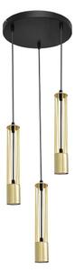 LED Luster na lanku BARS 3xGU10/4,8W/230V zlatá/čierna