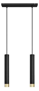 LED Luster na lanku TUBA 2xGU10/4,8W/230V čierna/zlatá