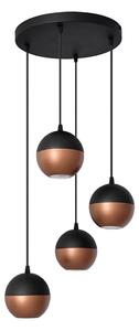 LED Luster na lanku MIDWAY 4xGU10/4,8W/230V čierna/medená